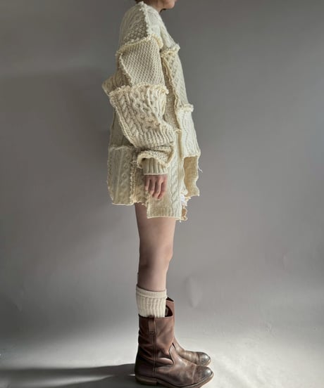 【RE;CIRCLE】 RE Aran Knit Patchwork Pullover Top / 251218-008