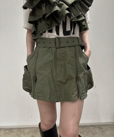 【 RE;CIRCLE】 RE ARMY Double Zip Mini Skirt/ 250703-002