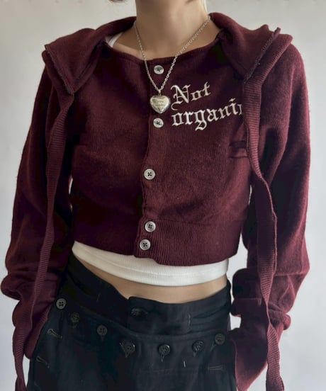 【RE;CIRCLE】 RE Hooded Acrylic Short Cardigan / 251016-007