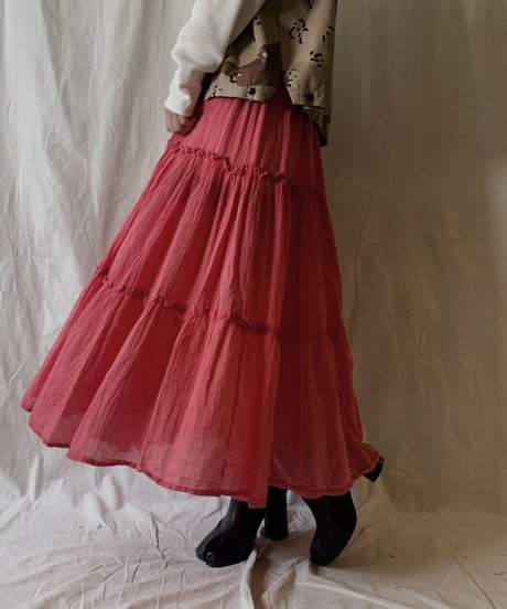 【USED】 Cotton Crinkle Long Skirt/210317-026