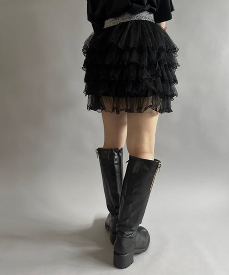【USED 】Tiered Sheer Mini Skirt/ 240622-007