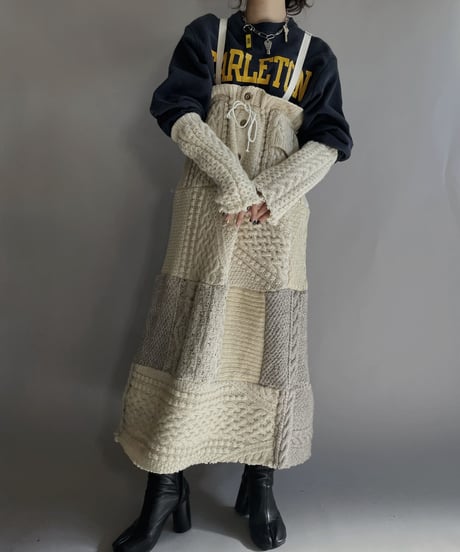 【RE;CIRCLE】 RE Alan Knit Patchwork Jump Skirt / 221124-030