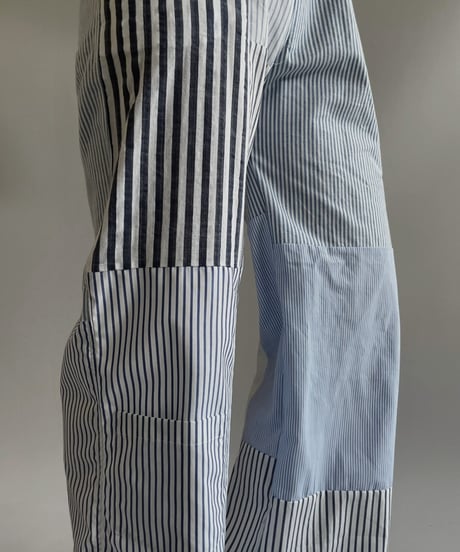 【RE;CIRCLE】 RE Patchwork Strip Pants / 240718-008