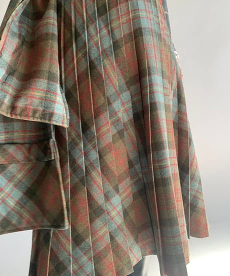 【USED】 Check Patterned Wool Long Skirt / 241124-008