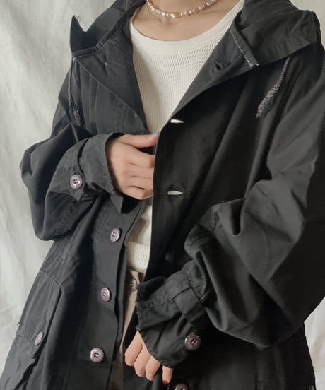 【USED】 Dyed Black Swedish Snow Hoodie /210310-013