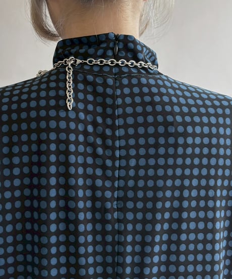 【USED】 Dot Pattern Mock Neck Top / 260404-006