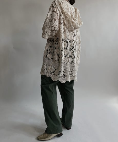 【RE;CIRCLE】 RE Crochet Lace S/S Hoodie / 220427-028