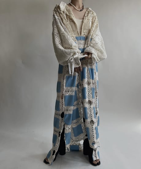 【RE;CIRCLE】 RE Crochet Lace Open Collar One-piece / 220427-034