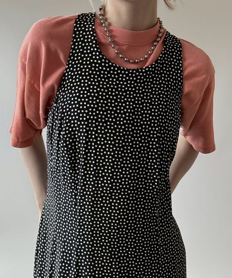 【USED】 Dot Pattern Camisole Long One-Piece  / 250628-014