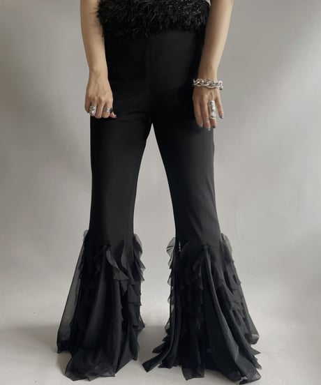 【USED 】Sheer Flare Design Pants/ 231112-002