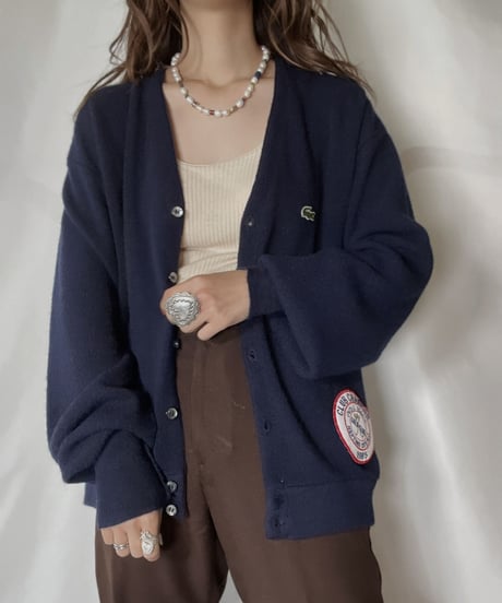 【USED】   LACOSTE Knit Cardigan④/211126-005