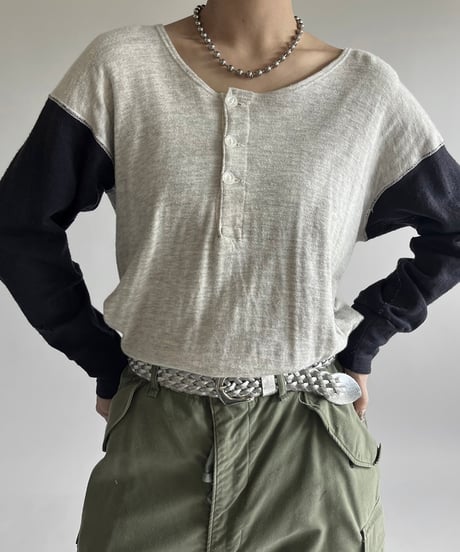 【USED】 Made in USA 60's Wilson × Duofold Henley Neck Top /250220-006