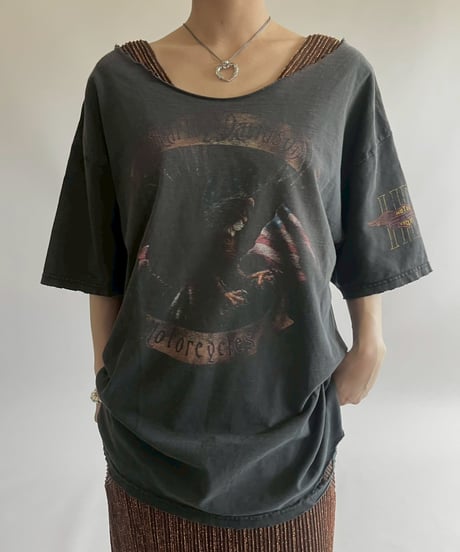 【USED】 Made in USA Harley-Davidson Damage T-Shirt  /250426-012