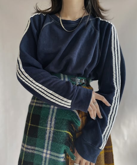 【USED】 Line Sweat Shirt Navy / 230105-023