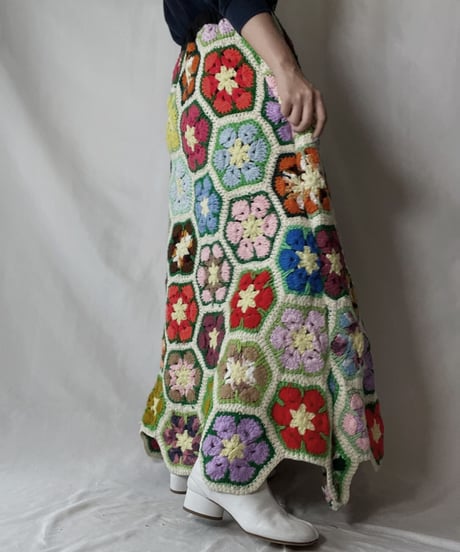 【RE;CIRCLE】 RE Granny Knit Long Skirt⑧/211014-028