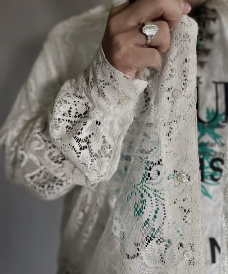【RE;CIRCLE】 RE Men's Crochet Lace Shirt / 220915-002