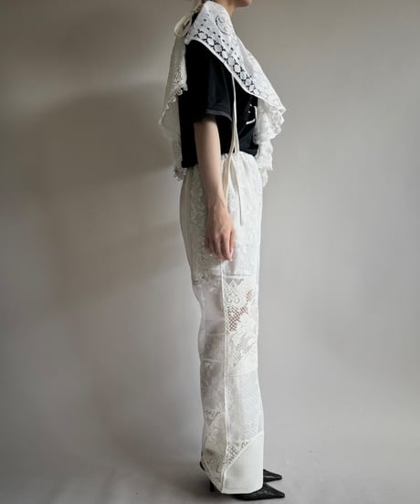 【RE;CIRCLE】 RE Crochet Lace Patch work Pants / 250731-008