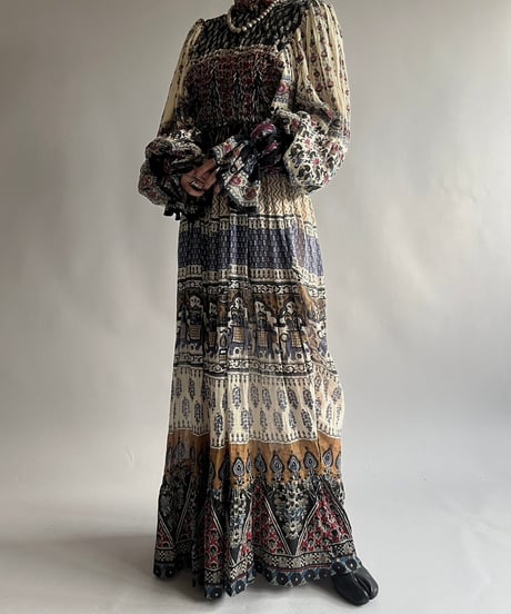 【RE;CIRCLE】 RE Indian Cotton Balloon Sleeved One-piece / 240912-002