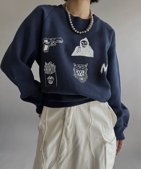 【Mashup Products】 Silk Screen L/S Sweat top /  240217-007