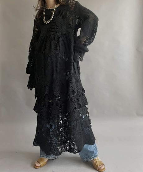 【RE;CIRCLE】 RE Crochet One-piece Black / 230330-008