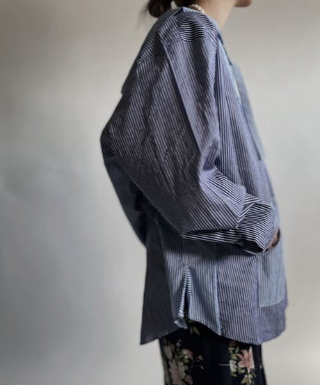 【RE;CIRCLE】 RE Stripe Shirt Mexican Hoodie / 220423-026