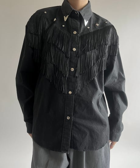 【USED】 Made in USA  Fringe Western Shirt /250301-006