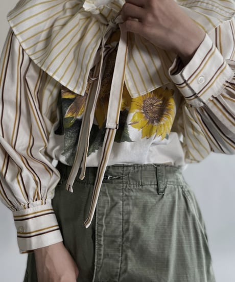 【RE;CIRCLE】 RE Striped Shirt Detachable Collar + Bolero / 220609-001