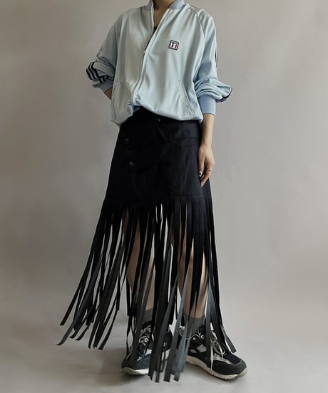【RE;CIRCLE】 RE Trench Fringe Skirt Navy / 240407-027