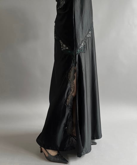 【USED】 Lace Patterned Camisole Long One-Piece/240706-006