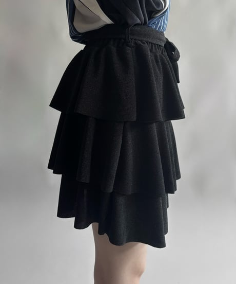 【USED】 Glitter tired mini Skirt / 250906-002