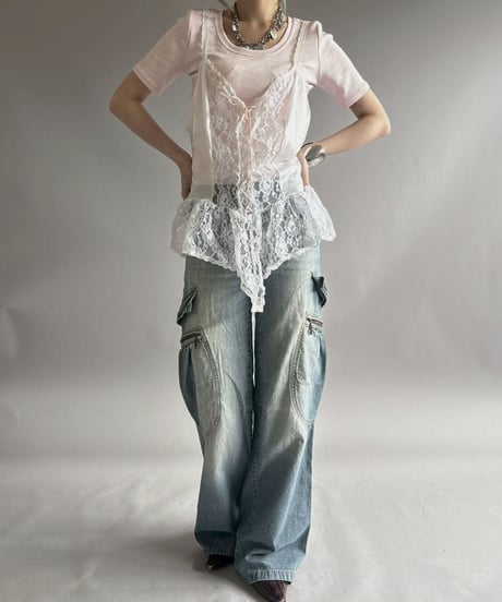 【USED】 Lace Design Camisole Leotard / 260516-017