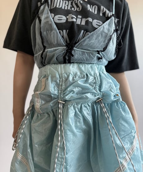 【RE;CIRCLE】 Re French Army Parachute Skirt Balloon Mini Sax Blue / 250424-002