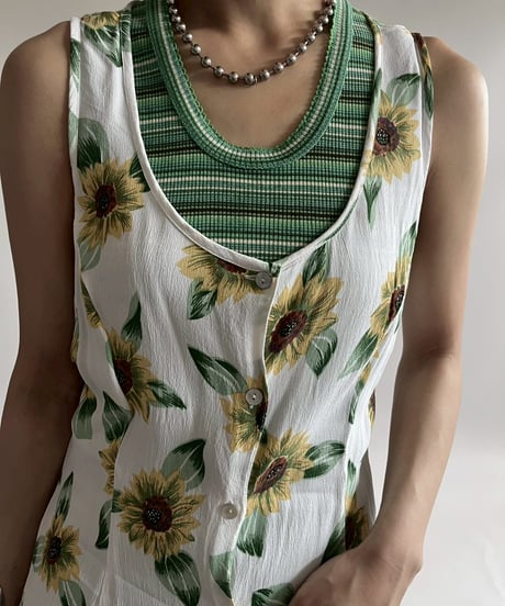 【USED】 Flower Pattern Camisole One-Piece / 250726-011