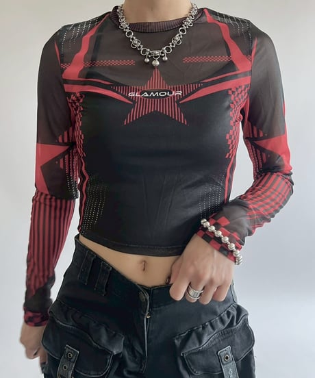 【USED】 GLAMOUR Sheer Top / 250526-018