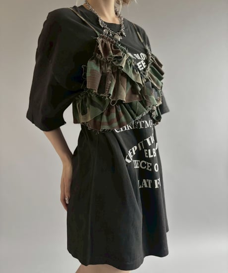 【RE;CIRCLE】 RE Camo Back Ribbon Frill Bustier / 260618-004