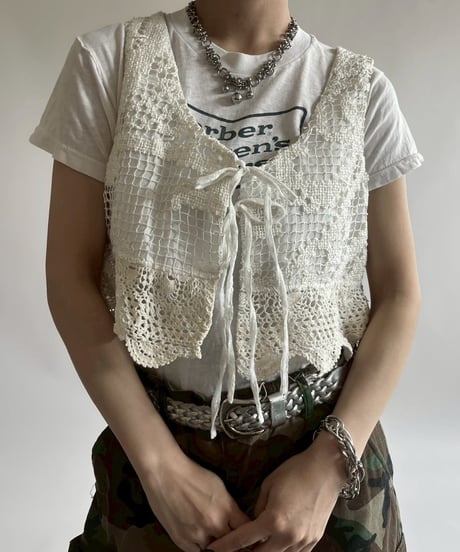 【RE;CIRCLE】RE Crochet Short Vest / 250515-007