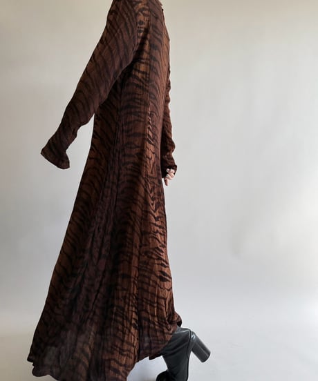 【USED】 Zebra Pattern Sheer Long One-Piece  /250322-032