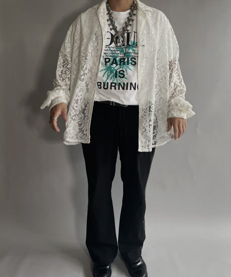 【RE;CIRCLE】 RE Men's Crochet Lace Shirt / 220915-002