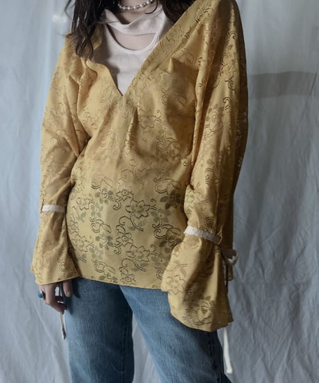【RE;CIRCLE】 RE Lace Back Ribbon Blouse①/210630-001