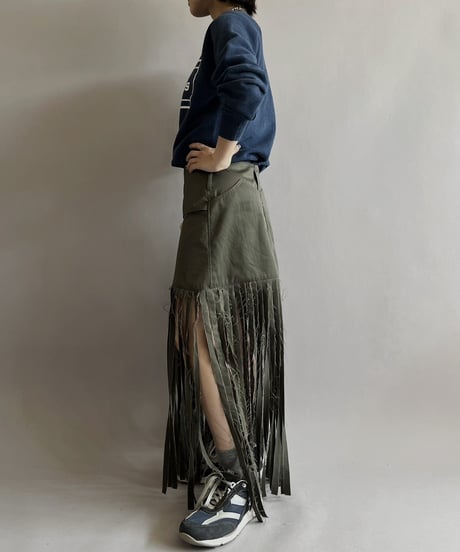 【RE;CIRCLE】 RE Trench Fringe Skirt KHAKI / 240407-031