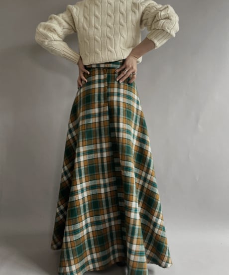 【USED】  Checked Long Skirt / 221105-023