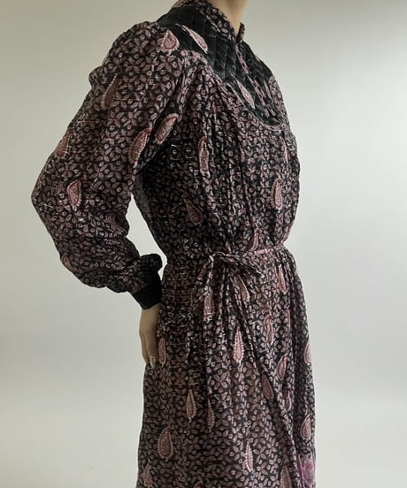 【USED】  Paisley Pattern Lame Long One-Piece /250301-017