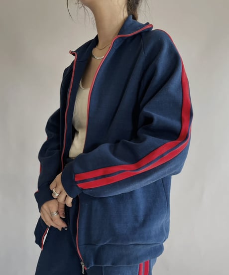 【USED】  Jersey Zip-up Top Navy / 230225-013