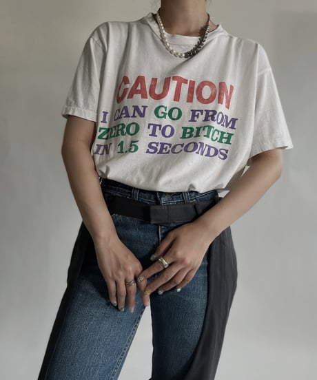 【USED】 Short Sleeved T-shirt “CAUTION” / 220625-012