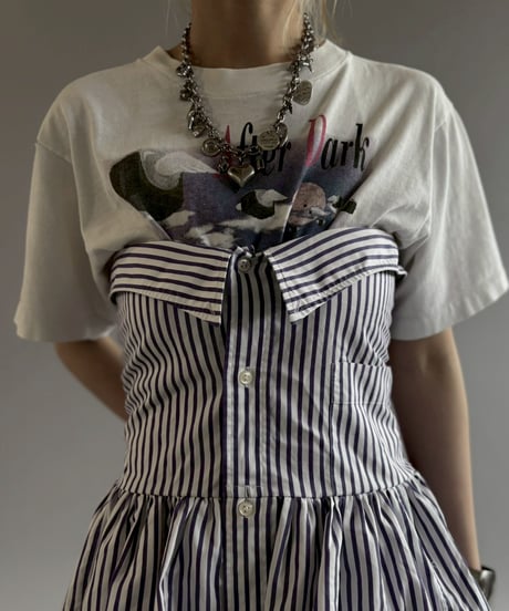 【RE;CIRCLE】  RE Stripe Shirt Mini One-Piece / 260611-006