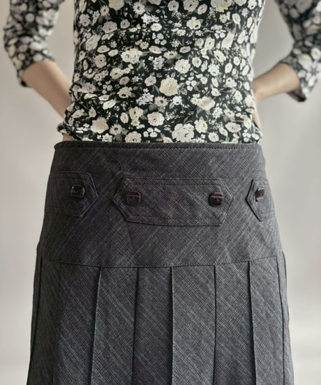 【USED】 Check Pattern Pleats Skirt /260425-019