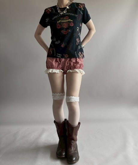 【USED】 HARLEY-DAVIDSON Rose Pattern Tee / 260418-037