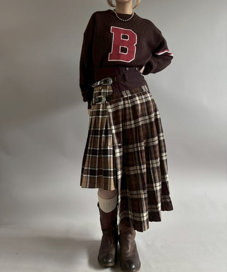 【RE;CIRCLE】 RE Kilt Long Skirt / 260108-002