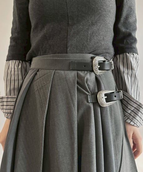 【RE;CIRCLE】 RE Suit Pleats Wrap Skirt/ 260108-013
