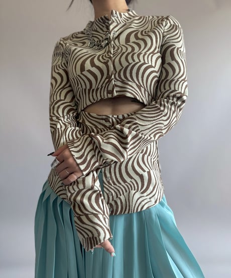【USED】 ECKHAUS LATTEA Zebra Pattern Top/ 260404-016